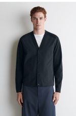 Knitted V-Neck Cardigan Navy