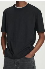 Cotton Round-Neck T-Shirt Black - Image 3