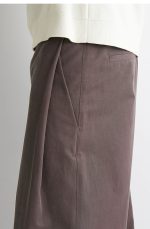Cotton Wide-Leg Trousers Brown - Image 2