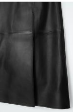 Leather Slim Skirt Black - Image 4