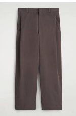 Cotton Wide-Leg Trousers Brown - Image 3