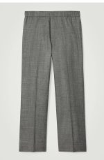 Wool Drawstring Trousers Gray - Image 4