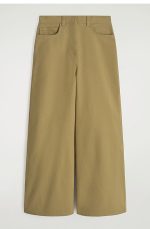 Cotton Wide-Leg Pants Khaki - Image 4