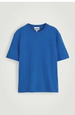 Cotton Round-Neck T-Shirt Blue - Image 4