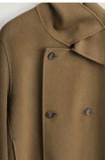 Wool Double-Breasted Coat Brown - Image 4