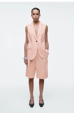 Linen Slim Vest Pink