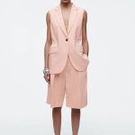 Linen Slim Vest Pink