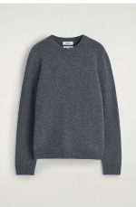 Cashmere Round-Neck Sweater Gray - Image 4