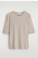 Round-Neck T-Shirt Beige - Image 4