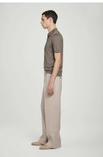 Linen Straight Pants Beige - Image 2