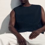 Knitted Round-Neck Vest Navy