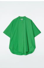 Cotton Oversized Shirt Green - Image 3