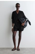 Cotton Drawstring Shorts Black