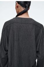 Knitted Round-Neck Pullover Gray - Image 3