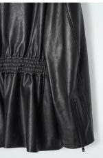 Casual Cargo Functional Wind Leather Outerwear Black - Image 4