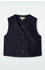 Linen Vest Navy - Image 4