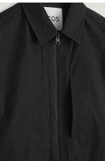 Standard Cotton Zip-up Outerwear Black - Image 5