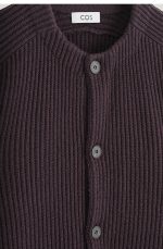 Wool Round-Neck Cardigan Red - Image 4