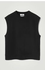Knitted Round-Neck Vest Black - Image 4