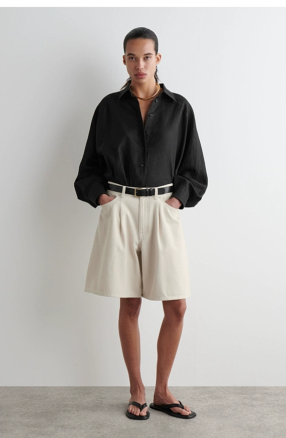 O1CN01F1rWkV1u7vt0yCb50_!!4611686018427380567-0-item_pic Denim Wide-Leg Shorts White - Image 1