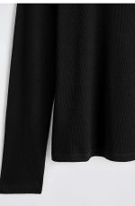 Cotton Long-Sleeve T-Shirt Black - Image 5