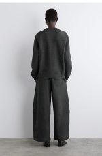 Cotton Wide-Leg Pants Gray - Image 2