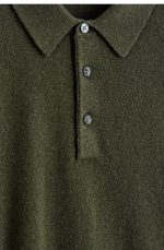 Cashmere Collared Polo Green - Image 5
