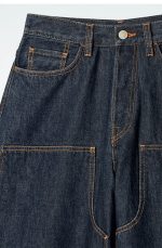 Denim Straight Pants Blue - Image 4