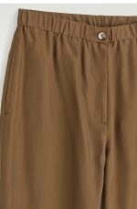 Silk Straight Trousers Brown - Image 4