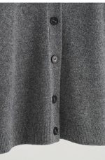 Cashmere V-Neck Cardigan Gray - Image 5