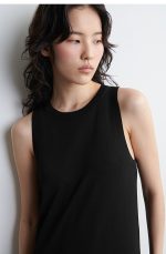 Knitted Sleeveless Dress Black - Image 3