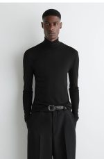 Wool Turtleneck Pullover Black