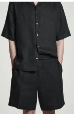 Linen Shorts Black - Image 2