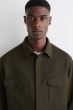 Wool Shirt Khaki - Image 6