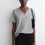 Cotton V-Neck T-Shirt Gray