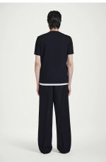 Wool Drawstring Trousers Navy - Image 2