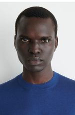 Silk Round-Neck T-Shirt Blue - Image 3