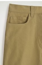 Cotton Wide-Leg Pants Khaki - Image 5