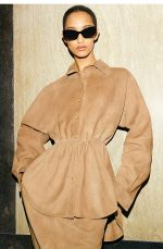 Suede Drawstring Shirt Brown