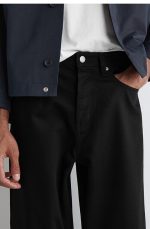 Casual Straight Mid-waist Cropped Denim Black - Image 3