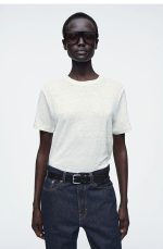 Linen Round-Neck T-Shirt White