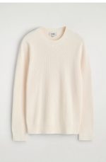 Cotton Crew-Neck Pullover Beige - Image 4