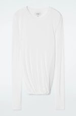 Silk Round-Neck Top White - Image 3