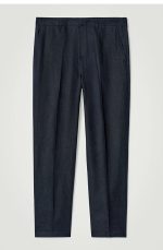 Linen Tapered Pants Navy - Image 4