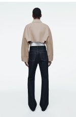 Casual Short Fleece Blend Outerwear Beige