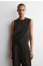 Cashmere Round-Neck Vest Brown