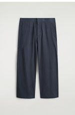 Cotton Straight Trousers Navy - Image 4