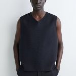 Wool V-Neck Vest Navy