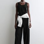 Cotton Round-Neck Vest Black