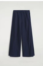 Knitted Wide-Leg Pants Navy - Image 4